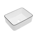 16X12 Inch White Ceramic Rectangular Vessel Bathroom Sink White Ceramic