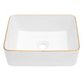 16X12 Inch White Ceramic Rectangular Vessel Bathroom Sink White Ceramic