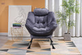Living Room Chairs Modern Cotton Fabric Lazy Chair, Accent Contemporary Lounge Chair, Single Steel Frame Leisure Sofa Chair With Armrests And A Side Pocket Dark Gray01 Grey Polyester Metal Primary Living Space Soft Polyester Fiber Pad Fabric 1 Seat
