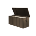 150 Gallon Outdoor Storage Deck Box Waterproof, Large Patio Storage Bin For Outside Cushions, Throw Pillows, Garden Tools, Lockable Dark Brown Dark Brown Steel