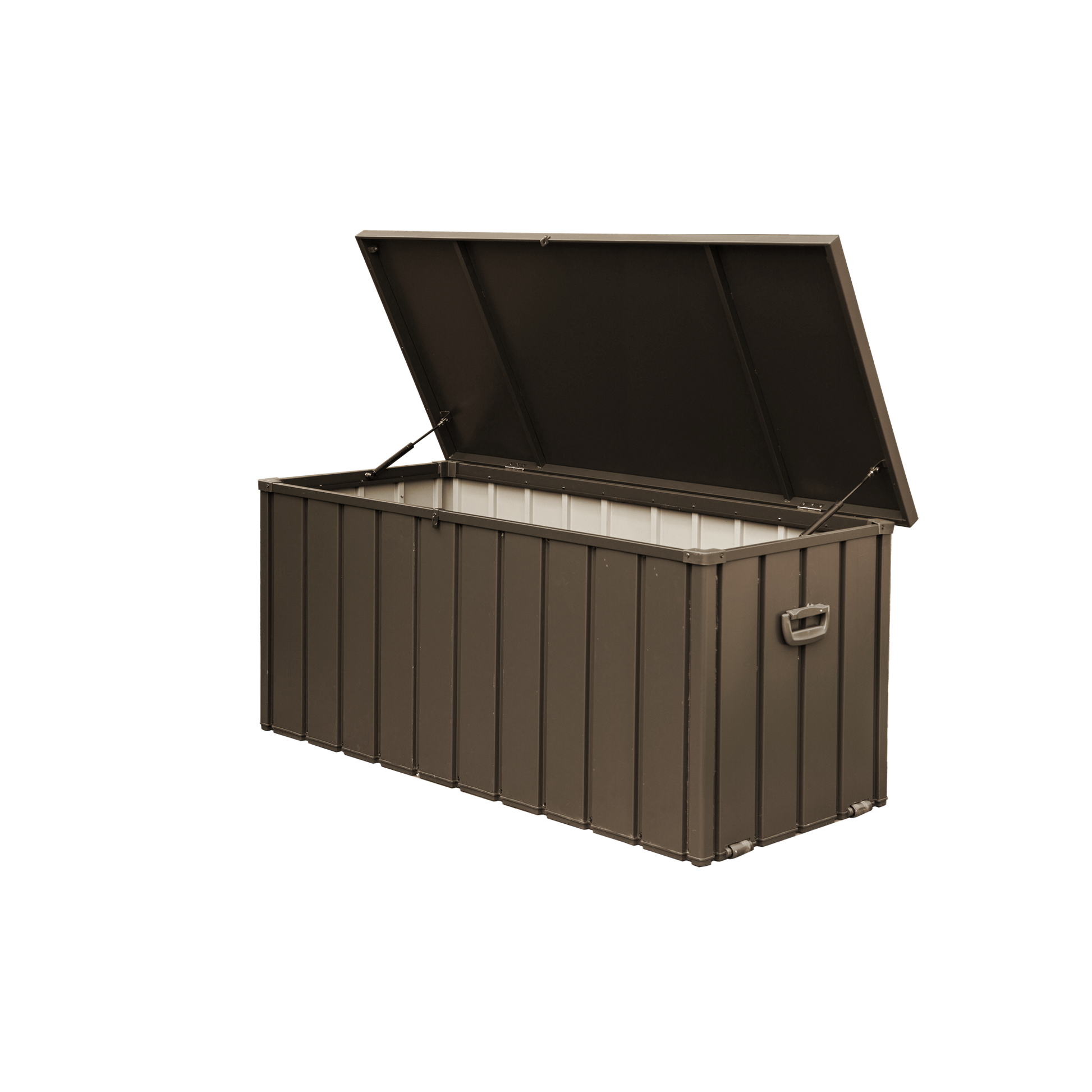 160 Gallon Outdoor Storage Deck Box Waterproof, Large Patio Storage Bin For Outside Cushions, Throw Pillows, Garden Tools, Lockable Dark Brown Dark Brown Steel