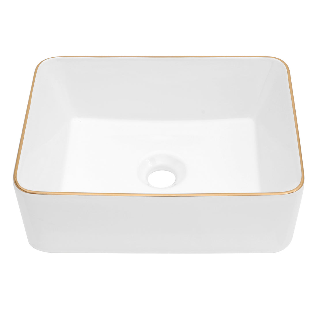 19X15 Inch White Ceramic Rectangular Vessel Bathroom Sink White Ceramic