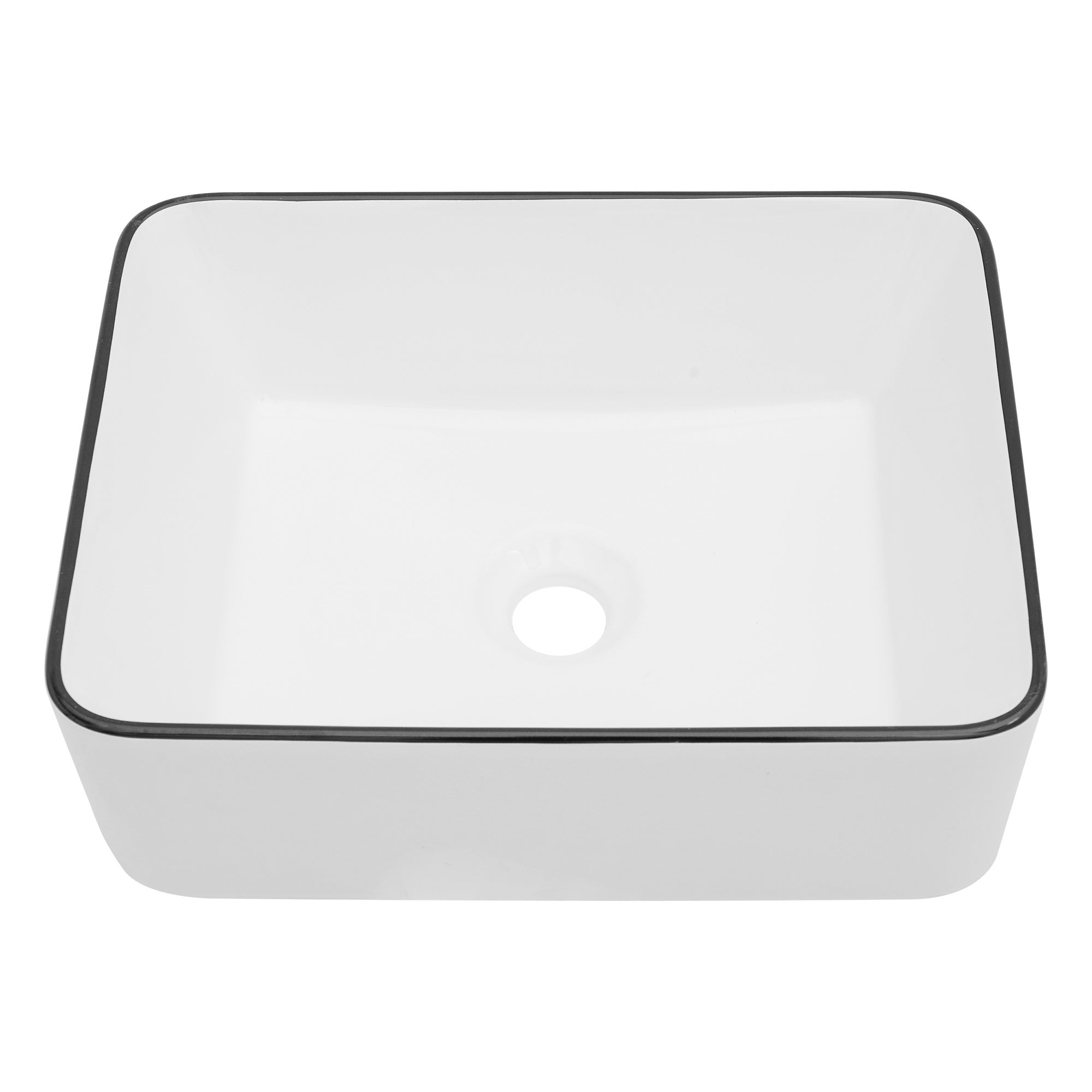 19X15 Inch White Ceramic Rectangular Vessel Bathroom Sink White Ceramic