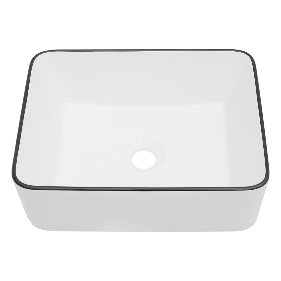 19X15 Inch White Ceramic Rectangular Vessel Bathroom Sink White Ceramic