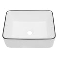 19X15 Inch White Ceramic Rectangular Vessel Bathroom Sink White Ceramic