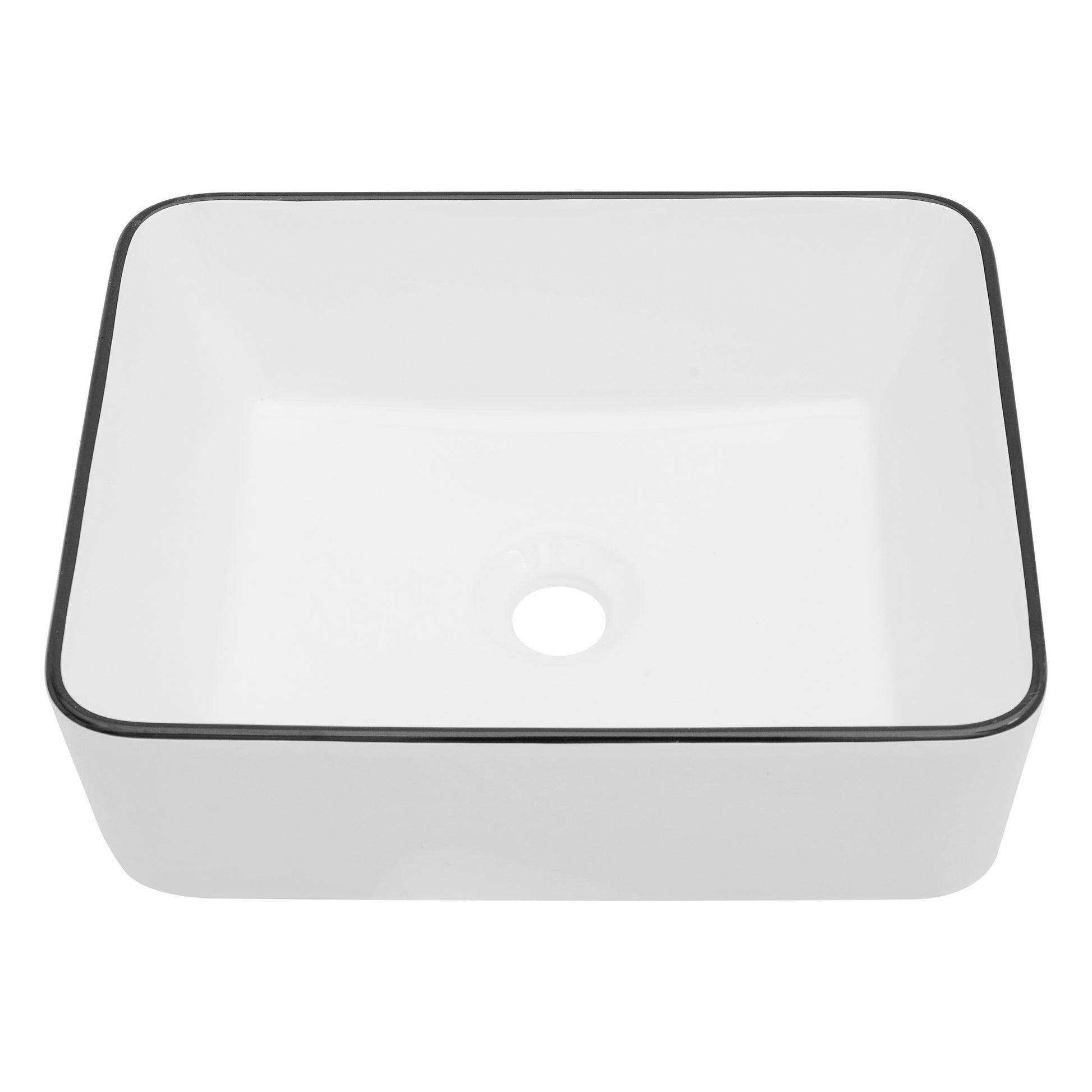 19X15 Inch White Ceramic Rectangular Vessel Bathroom Sink White Ceramic