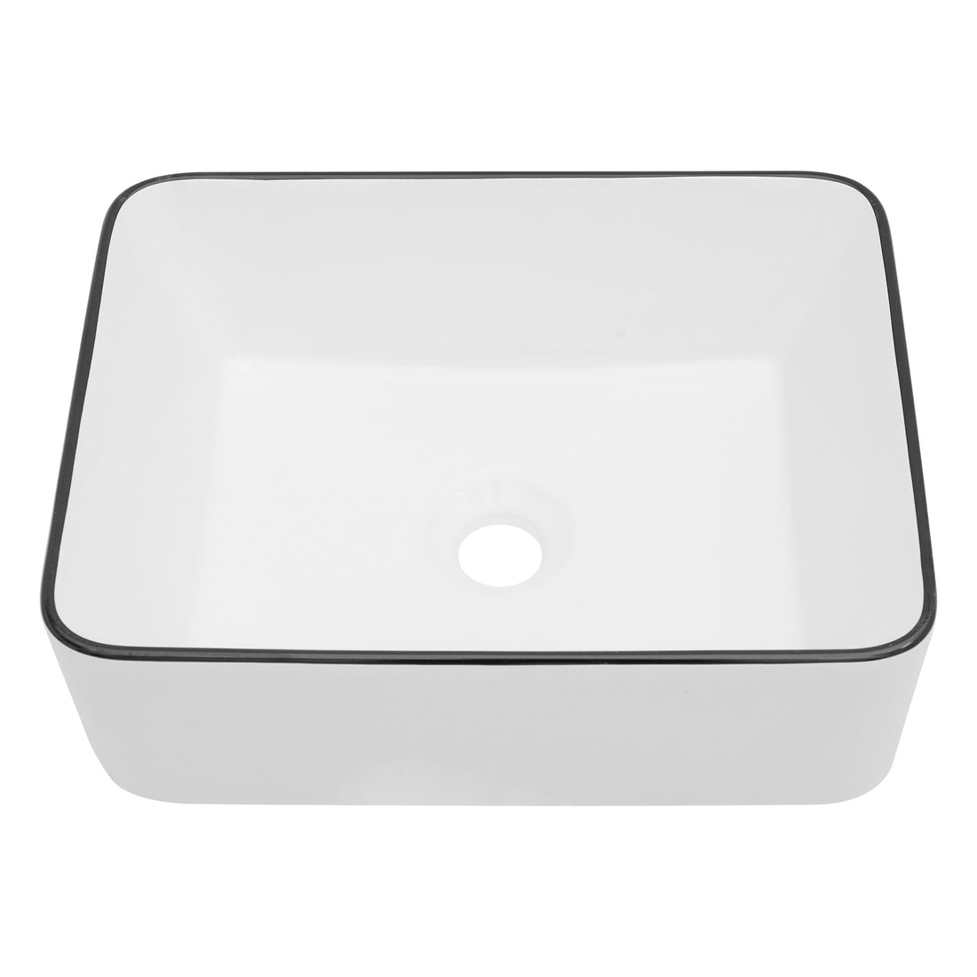 16X12 Inch White Ceramic Rectangular Vessel Bathroom Sink White Ceramic