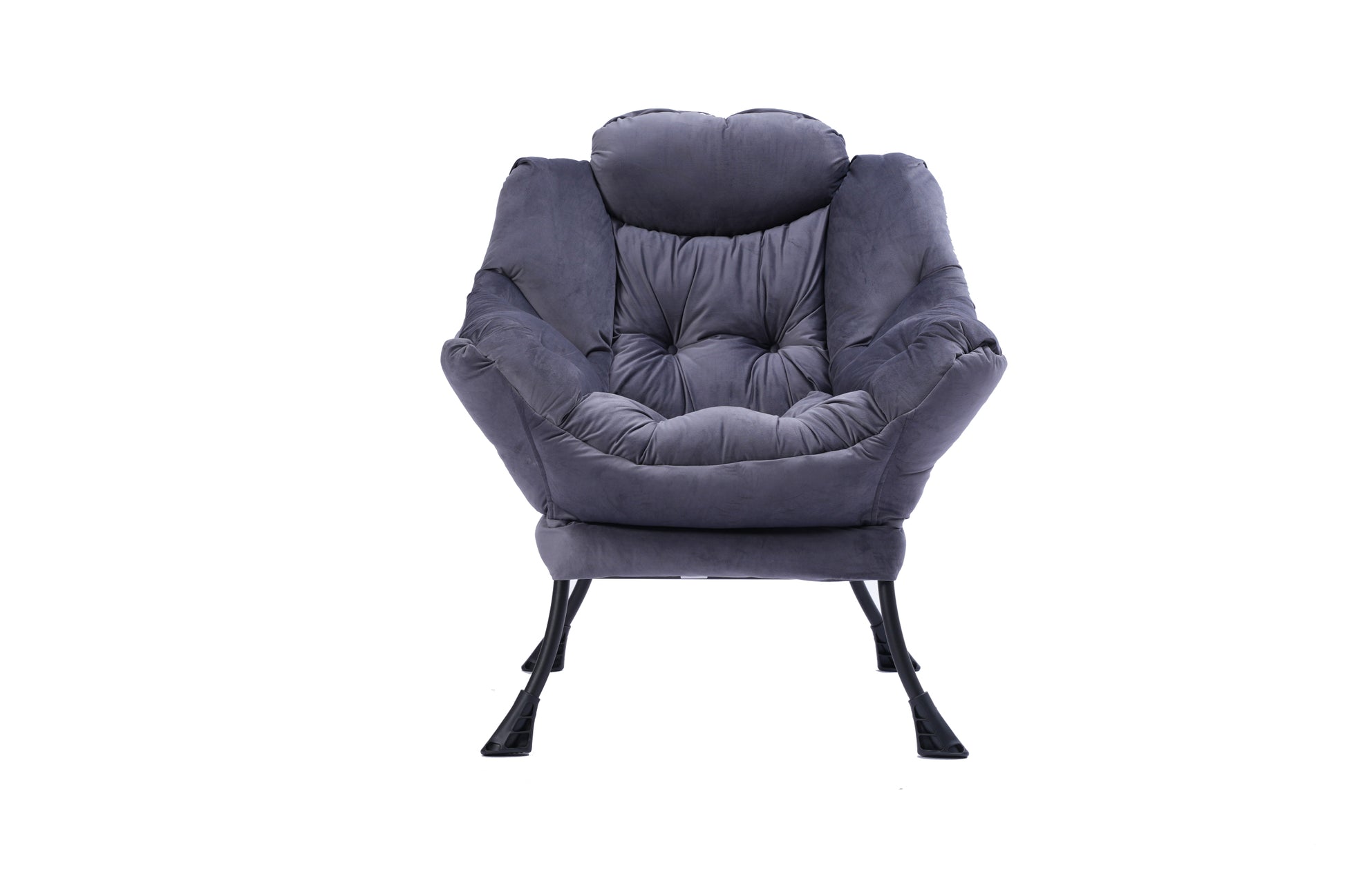 Living Room Chairs Modern Cotton Fabric Lazy Chair, Accent Contemporary Lounge Chair, Single Steel Frame Leisure Sofa Chair With Armrests And A Side Pocket Dark Gray01 Grey Polyester Metal Primary Living Space Soft Polyester Fiber Pad Fabric 1 Seat