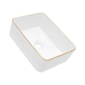 19X15 Inch White Ceramic Rectangular Vessel Bathroom Sink White Ceramic