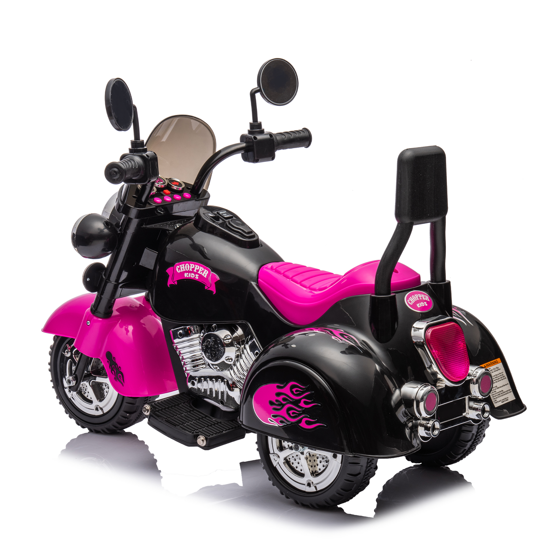 Kids Ride On Motorcycle Toy, 3 Wheel Chopper Motorbike With Led Colorful Headlights Horn, Pink 6V Battery Powered Riding On Electric Harley Motorcycle For Boys Girls Pink Polypropylene