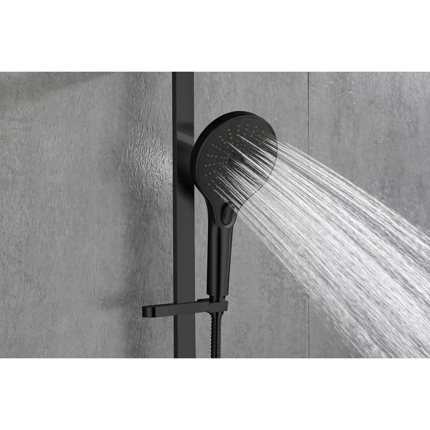 Handheld Shower With 28 Inch Slide Bar And 59 Inch Hose Matte Black Bathroom Stainless Steel