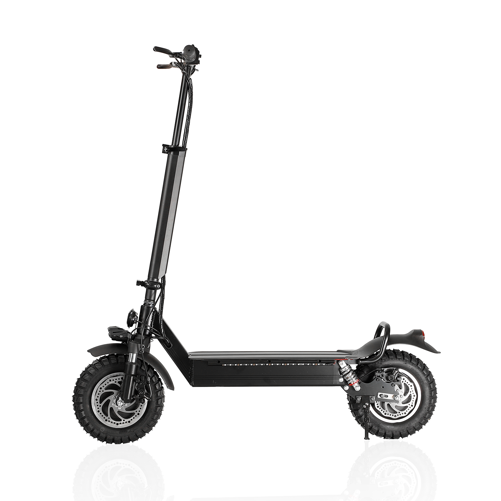 Ultimate Electric Scooter For Adults: Dual Drive 2400W Motor, High Speeds Up To 34.5Mph, Extended Range Up To 40 Miles, 48V20Ah Lithium Battery Smart Features With Led Strip Light Black Abs Pc