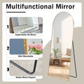 The 4Th Generation Floor Standing Full Length Rearview Mirror. Metal Framed Arched Wall Mirror, Bathroom Makeup Mirror, Floor Standing Mirror With Bracket. 71 