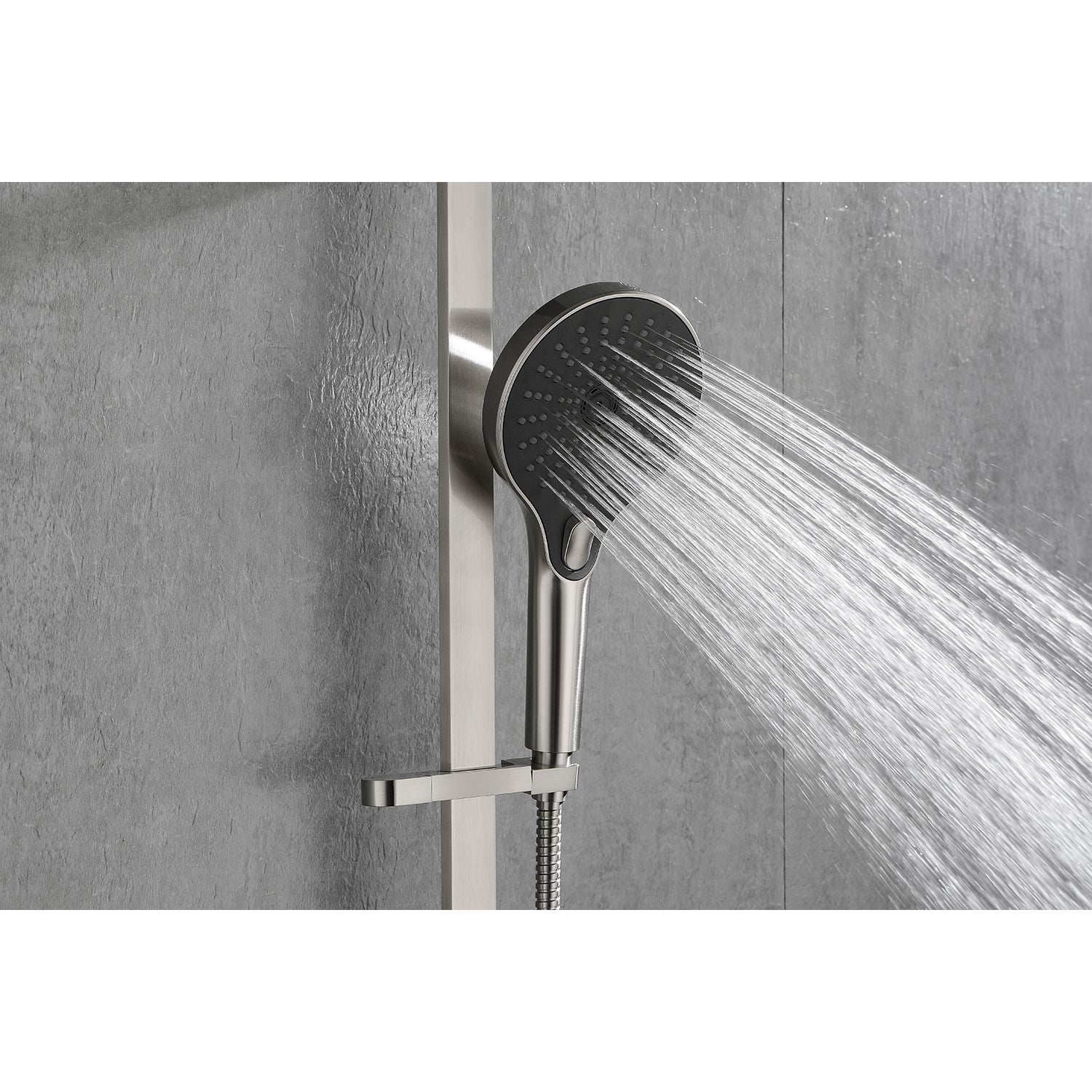 Handheld Shower With 28 Inch Slide Bar And 59 Inch Hose Brushed Nickel Bathroom Stainless Steel