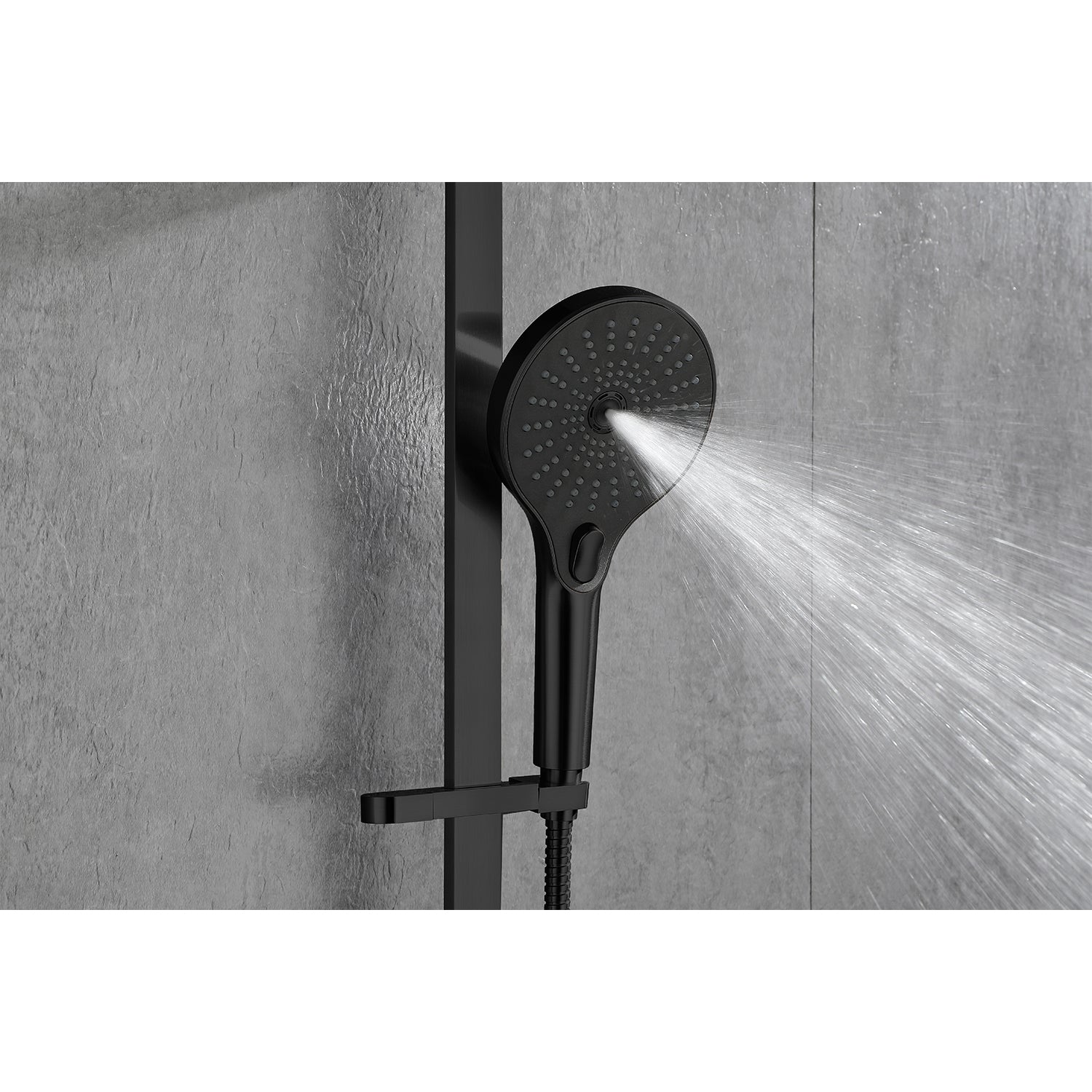 Handheld Shower With 28 Inch Slide Bar And 59 Inch Hose Matte Black Bathroom Stainless Steel