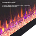 60 Inch Electric Fireplace, Recessed And Wall Mounted Fireplace Powder Coated Electric Antique Black Vent Free Yes Tempered Glass Sheet Metal Plastic Electric
