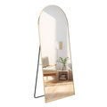 The 4Th Generation Floor Standing Full Length Rearview Mirror. Metal Framed Arched Wall Mirror, Bathroom Makeup Mirror, Floor Standing Mirror With Bracket. 71 