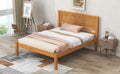 Platform Bed Frame With Headboardwood Slat Supportno Box Spring Needed ,Twin,Oak Twin Oak Wood Pine