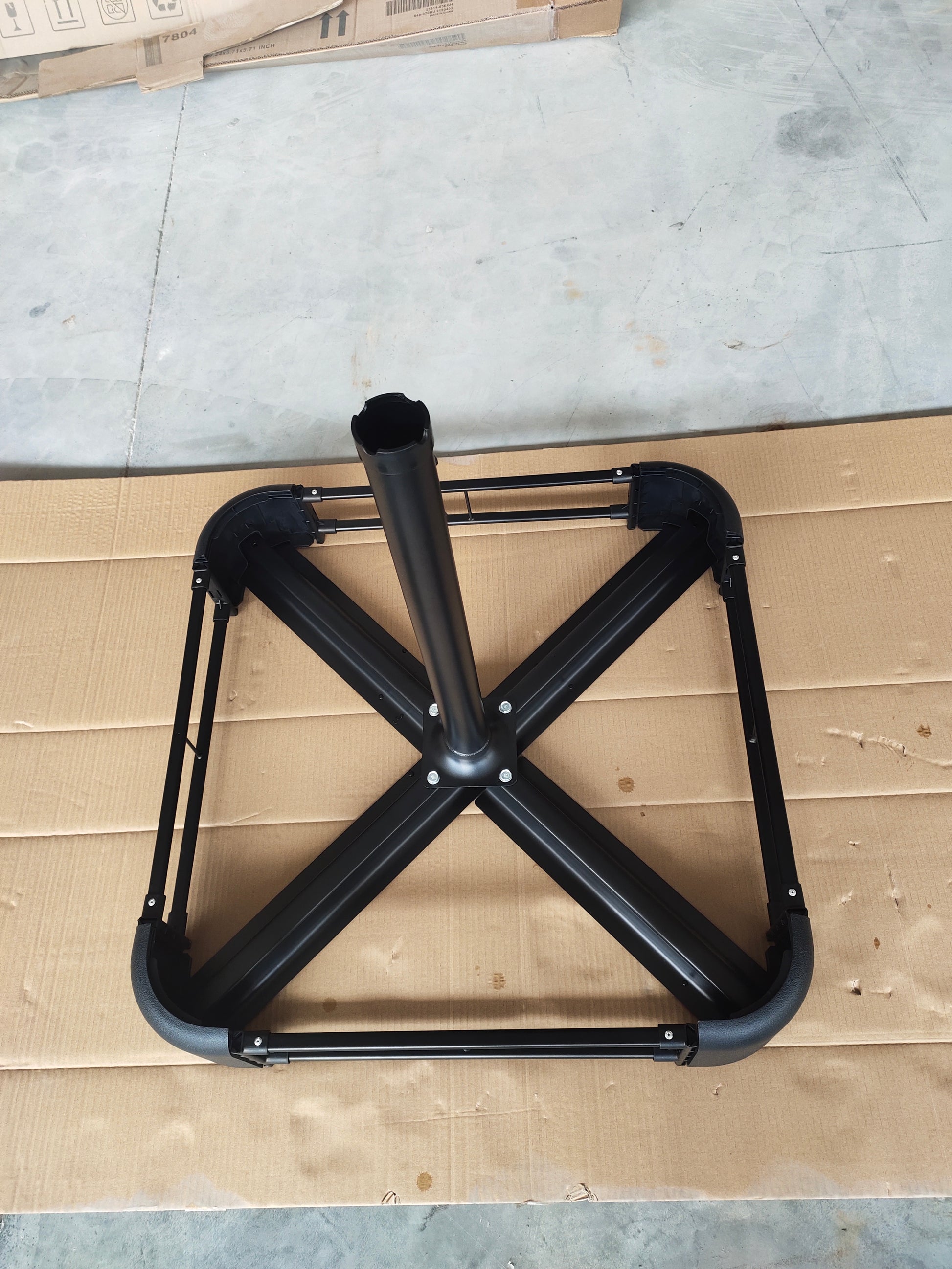 15X9Ft Large Double Sided Rectangular Outdoor Twin Patio Market Umbrella With Light And Base Taupe Taupe Metal