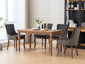 Ultra Side Dining Chair, Thickened Fabric Chairs With Neutrally Toned Solid Wood Legs, Bronze Nail Head, Set Of 2, Blue Black Dining Room American Design Dining Chairs Rubberwood Set Of 2 Foam Fabric