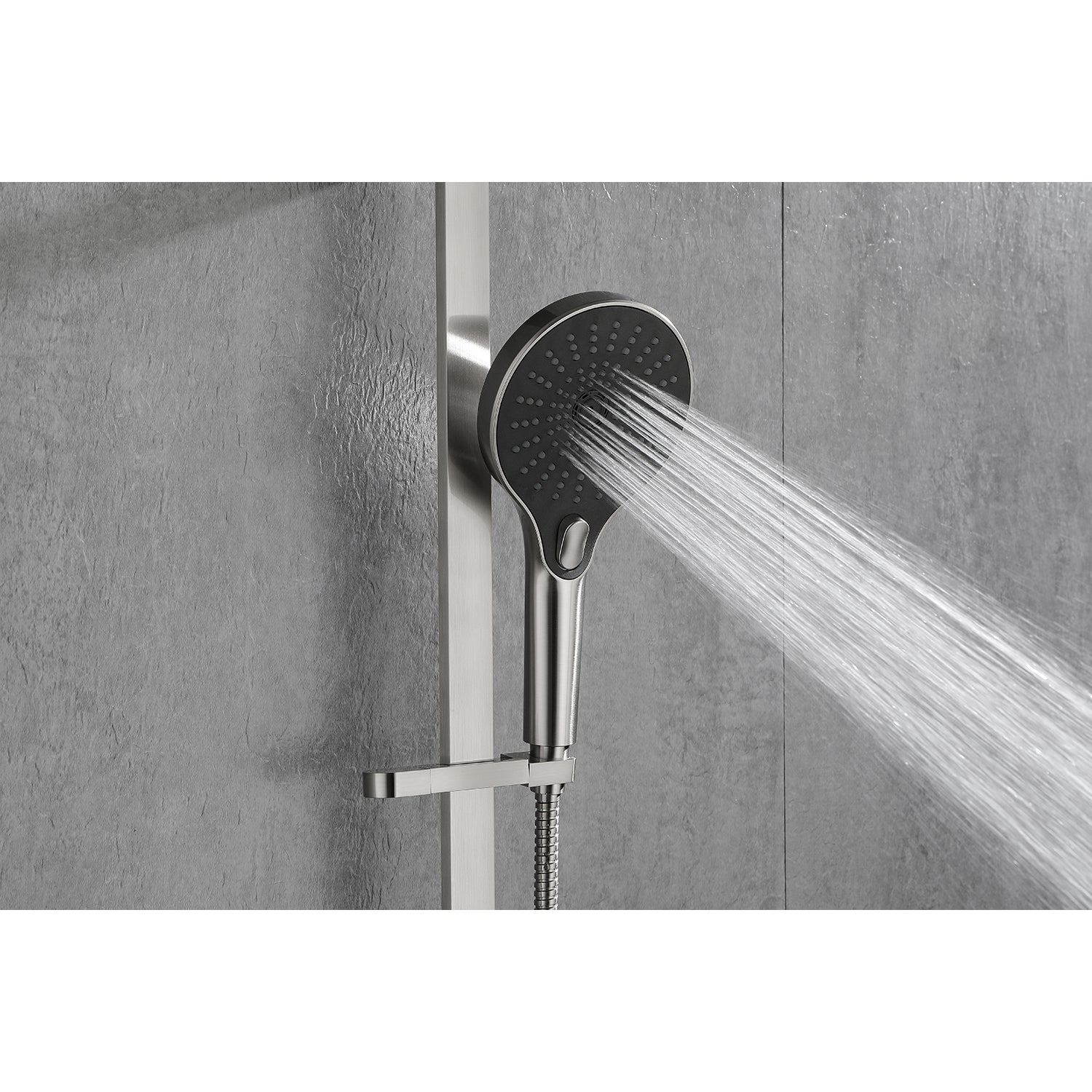 Handheld Shower With 28 Inch Slide Bar And 59 Inch Hose Brushed Nickel Bathroom Stainless Steel