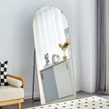 The 4Th Generation Floor Standing Full Length Rearview Mirror. Metal Framed Arched Wall Mirror, Bathroom Makeup Mirror, Floor Standing Mirror With Bracket. 71 