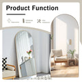 The 4Th Generation Floor Standing Full Length Rearview Mirror. Metal Framed Arched Wall Mirror, Bathroom Makeup Mirror, Floor Standing Mirror With Bracket. 71 