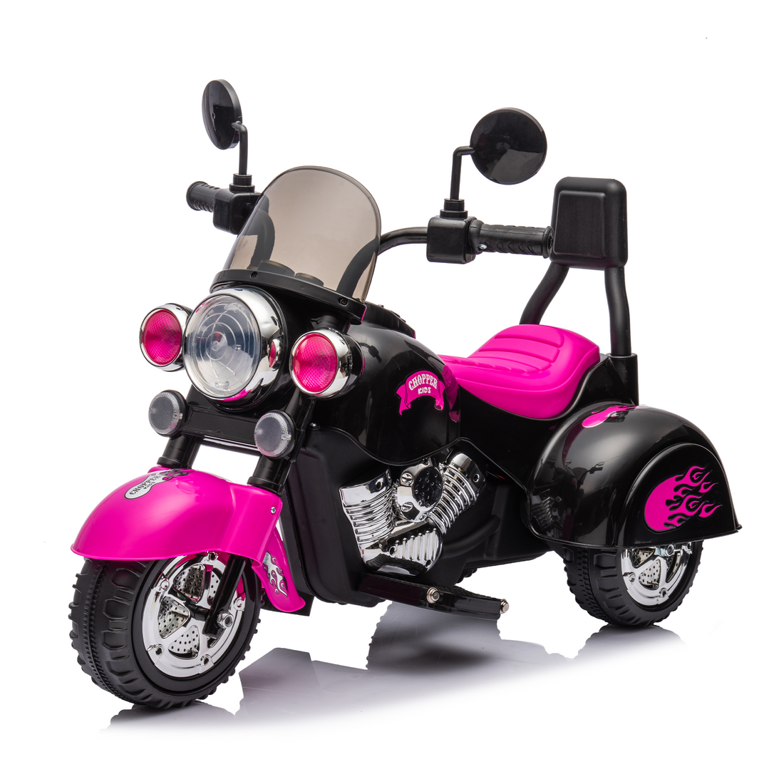 Kids Ride On Motorcycle Toy, 3 Wheel Chopper Motorbike With Led Colorful Headlights Horn, Pink 6V Battery Powered Riding On Electric Harley Motorcycle For Boys Girls Pink Polypropylene