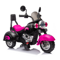 Kids Ride On Motorcycle Toy, 3 Wheel Chopper Motorbike With Led Colorful Headlights Horn, Pink 6V Battery Powered Riding On Electric Harley Motorcycle For Boys Girls Pink Polypropylene