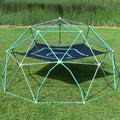 12Ft Geometric Dome Climber Play Center, Kids Climbing Dome Tower With Hammock, Rust & Uv Resistant Steel Supporting 1000 Lbs Grey Metal