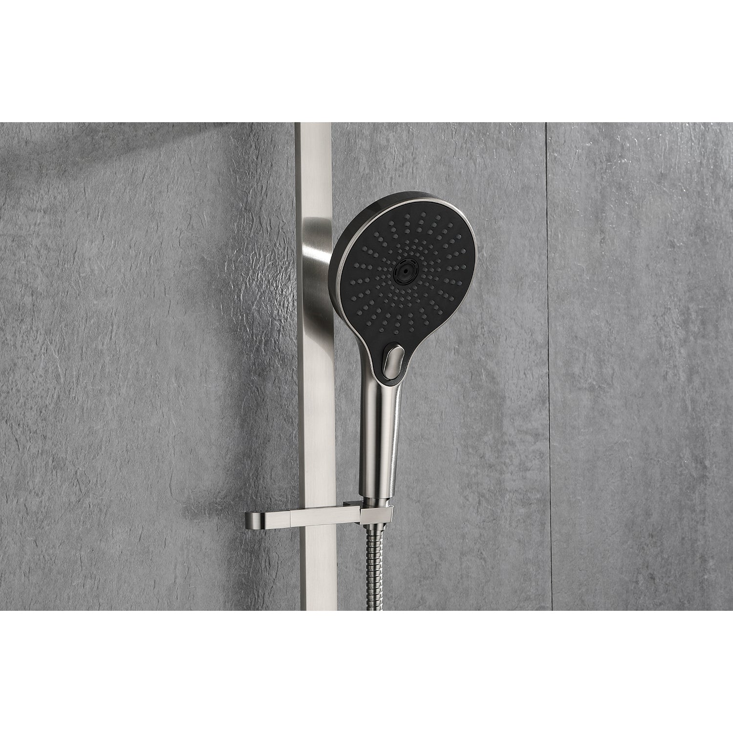 Handheld Shower With 28 Inch Slide Bar And 59 Inch Hose Brushed Nickel Bathroom Stainless Steel