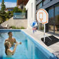 Poolside Basketball Hoop Portable Swimming Pool Basketball System Height Adjustable 3.1Ft 4.7Ft With 36