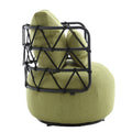 Coolmore Upholstered Tufted Living Room Chair Textured Linen Fabric Accent Chair With Metal Stand Olive Linen