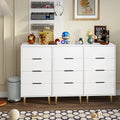 4 Drawer Dresser, Drawer Chest, Tall Storage Dresser Cabinet Organizer Unit With Metal Legs For Bedroom, Living Room, Closet White 4 Drawer White Gold Mdf Metal