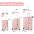 Luggage Sets 3 Piece 20 24 28 , Expandable Carry On Luggage With Tsa Lock Airline Approved, 100% Pc Hard Shell And Lightweight Suitcase With Front Pocket And Spinner Wheels Pink Pc