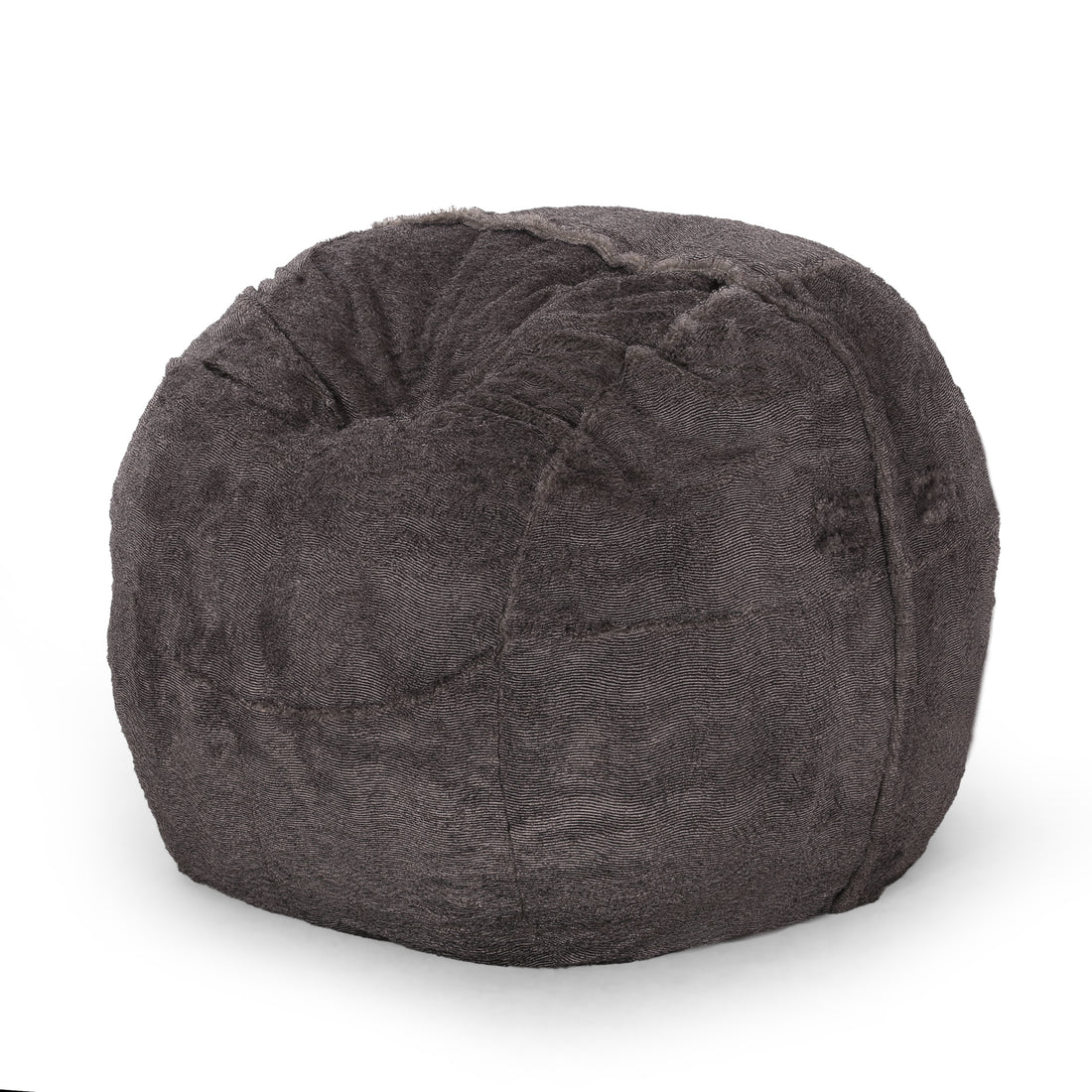 Lily Modern 5 Foot Faux Fur Cozy Bean Bag, Brown Beige Brown Beige Faux Fur