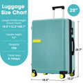 Contrast Color Hardshell Luggage 28Inch Expandable Spinner Suitcase With Tsa Lock Lightweight Teal Blue Abs