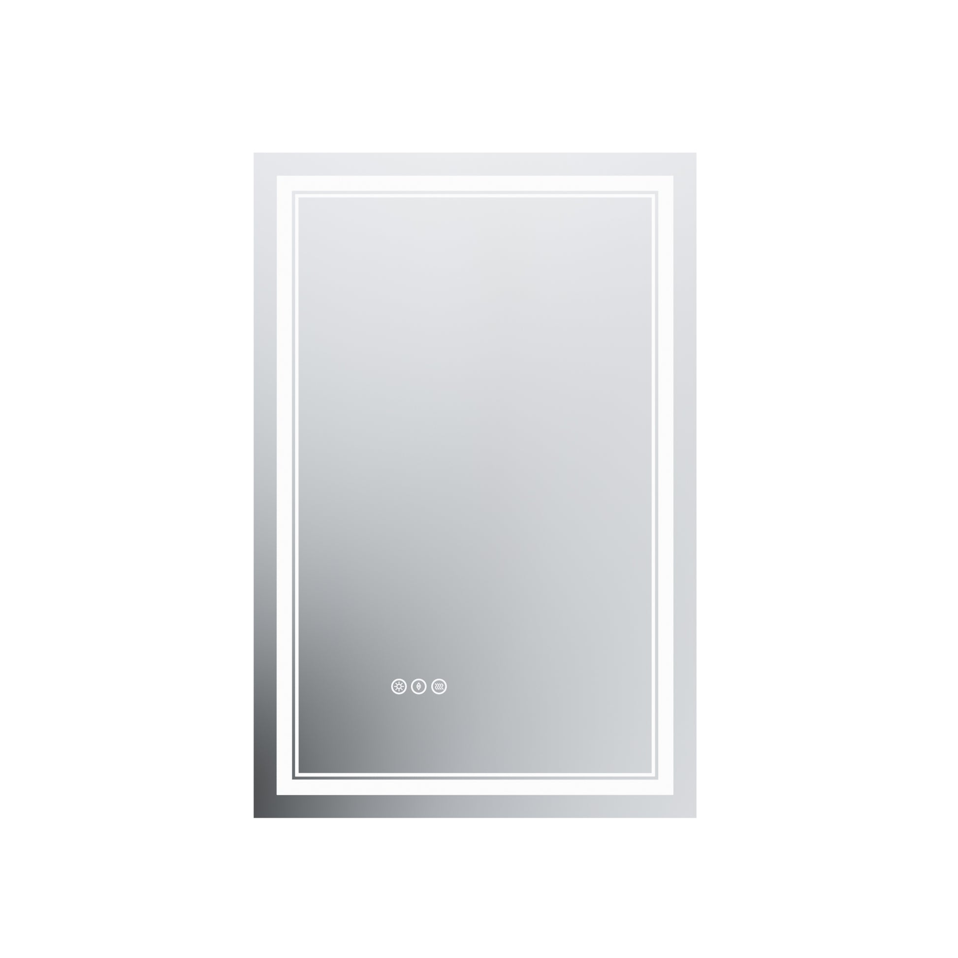 Led Bathroom Mirror, 24X36 Inch Bathroom Vanity Mirrors With Lights, Mirrors For Wall With Smart Touch Button, Anti Fog, Memory Function, Stepless Dimmable Makeup Mirror Horizontal Vertical White Aluminium