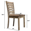 5Pcs Table Set Round Dining Table Solid Wood Modern Farmhouse Rustic Look Distressed Look Wood Grayish Brown Ladder Back Seats 4 Light Brown Dining Room Fixed Table American Design,Farmhouse,French Country,Rustic,Vintage Rubberwood Round Round Dining