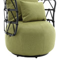Coolmore Upholstered Tufted Living Room Chair Textured Linen Fabric Accent Chair With Metal Stand Olive Linen