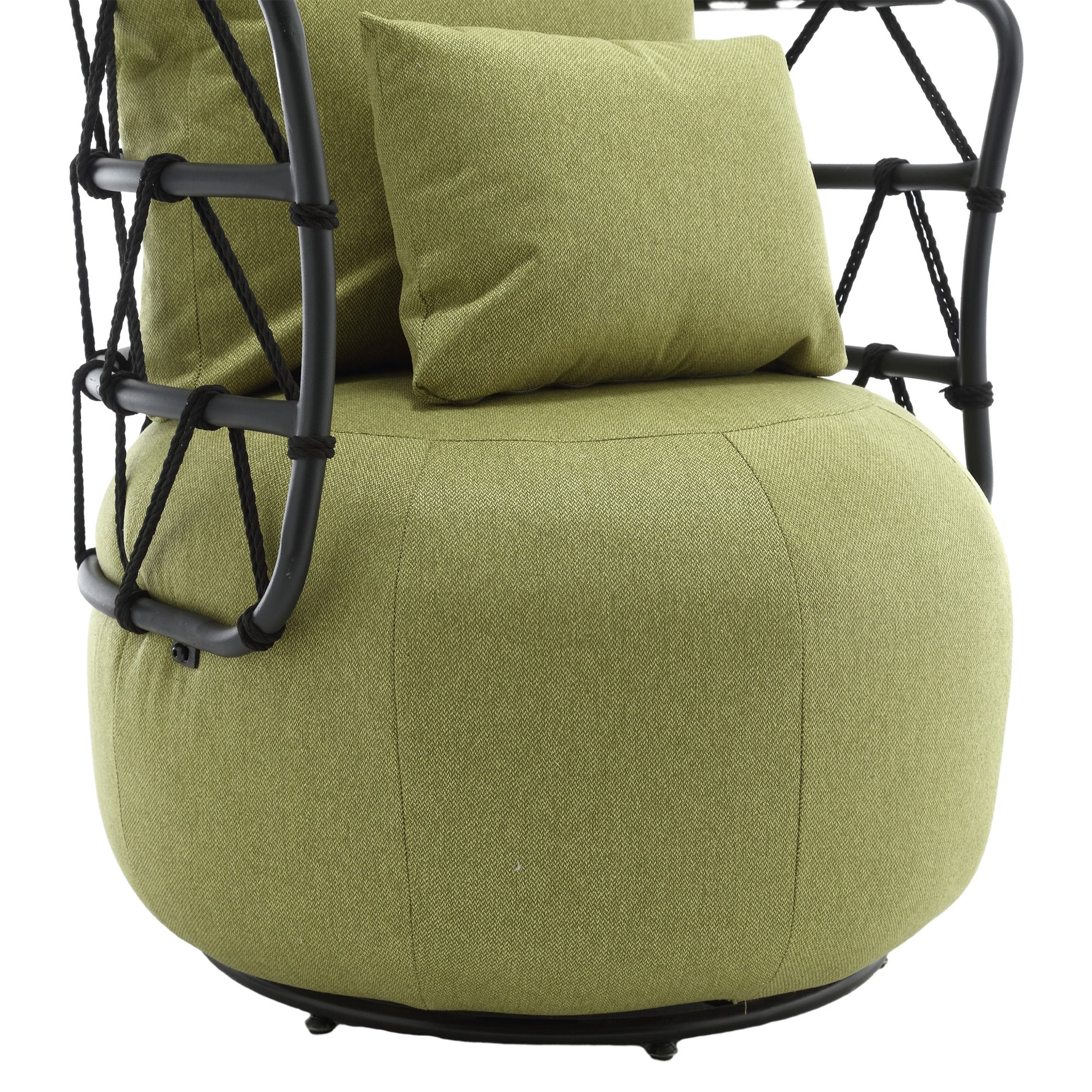 Coolmore Upholstered Tufted Living Room Chair Textured Linen Fabric Accent Chair With Metal Stand Olive Linen
