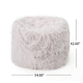 Mahin 5 Foot Rounded Faux Fur Bean Bag, Lavender Lavender Faux Fur