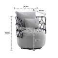 Coolmore Upholstered Tufted Living Room Chair Textured Linen Fabric Accent Chair With Metal Stand Gray Linen
