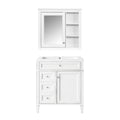 30'' Bathroom Vanity With Top Sink, Modern Bathroom Storage Cabinet With 2 Drawers And A Tip Out Drawer, Freestanding Vanity Set With Mirror Cabinet, Single Sink Bathroom Vanity White Bathroom Solid