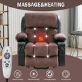 Power Lift Recliner Chair Recliners For Elderly With Heat And Massage Recliner Chair For Living Room With Infinite Position And Side Pocket,Usb Charge Port.Blackbrown Black Brown Power Push Button Soft Heavy Duty Cotton Wood Metal