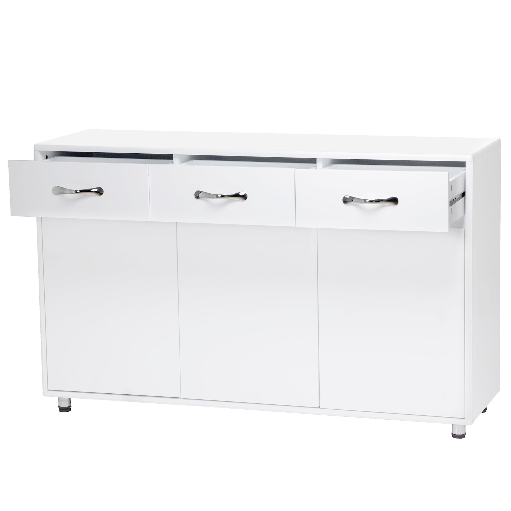 Three Doors Side Table White White Mdf