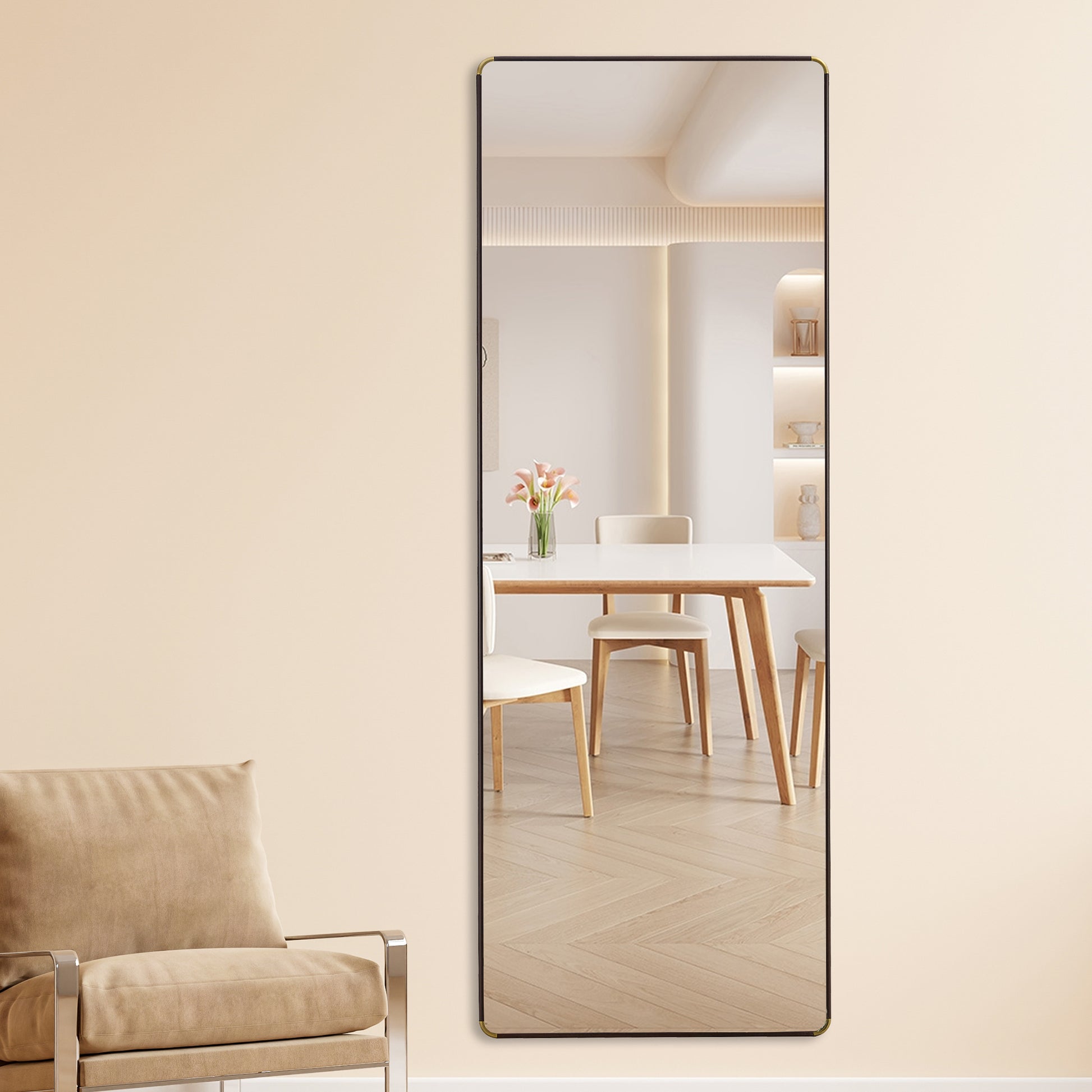 The 4Th Generation Floor Standing Full Length Mirror. Wall Mirror, Bathroom Makeup Mirror, Bedroom Foyer, Clothing Store, Wall Mounted.65 "* 23.2" Transparent Glass