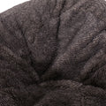 Vida 3 Foot Rounded Faux Fur Bean Bag, Brown Beige Brown Beige Faux Fur