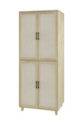 4 Door Cabinet, With 4 Adjustable Inner Shelves, Storage Cabinet Natural Mdf