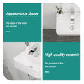 14.5X10 Inch White Ceramic Rectangle Wall Mount Bathroom Sink With Single Faucet Hole White Ceramic